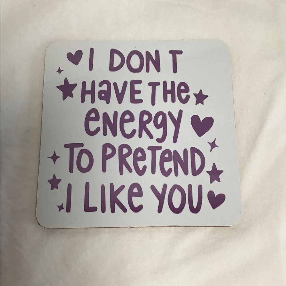 Purple and White Coaster